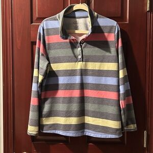 Croft & Barrow multi-color striped long-sleeve  top.Size Medium